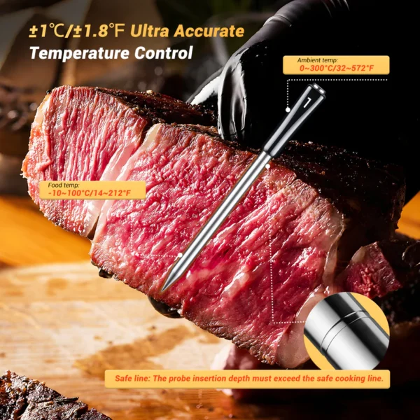 INKBIRD Smart WiFi & Bluetooth vleesthermometer INT-14-BW - Afbeelding 3